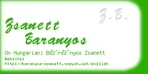 zsanett baranyos business card